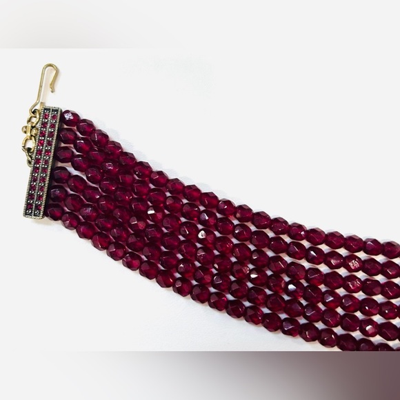 Heidi Daus VERY Vintage RARE Choker Necklace with red Swarovski Crystals - Picture 13 of 16